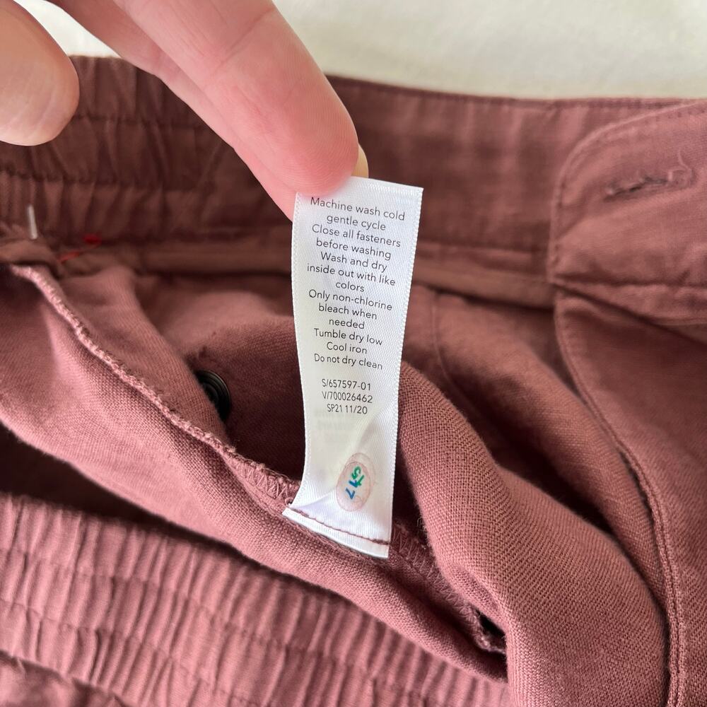 Athleta NWT Cabo Retreat Linen Hearth Rose Pink Pant Size 10 Tall - Picture 13 of 13